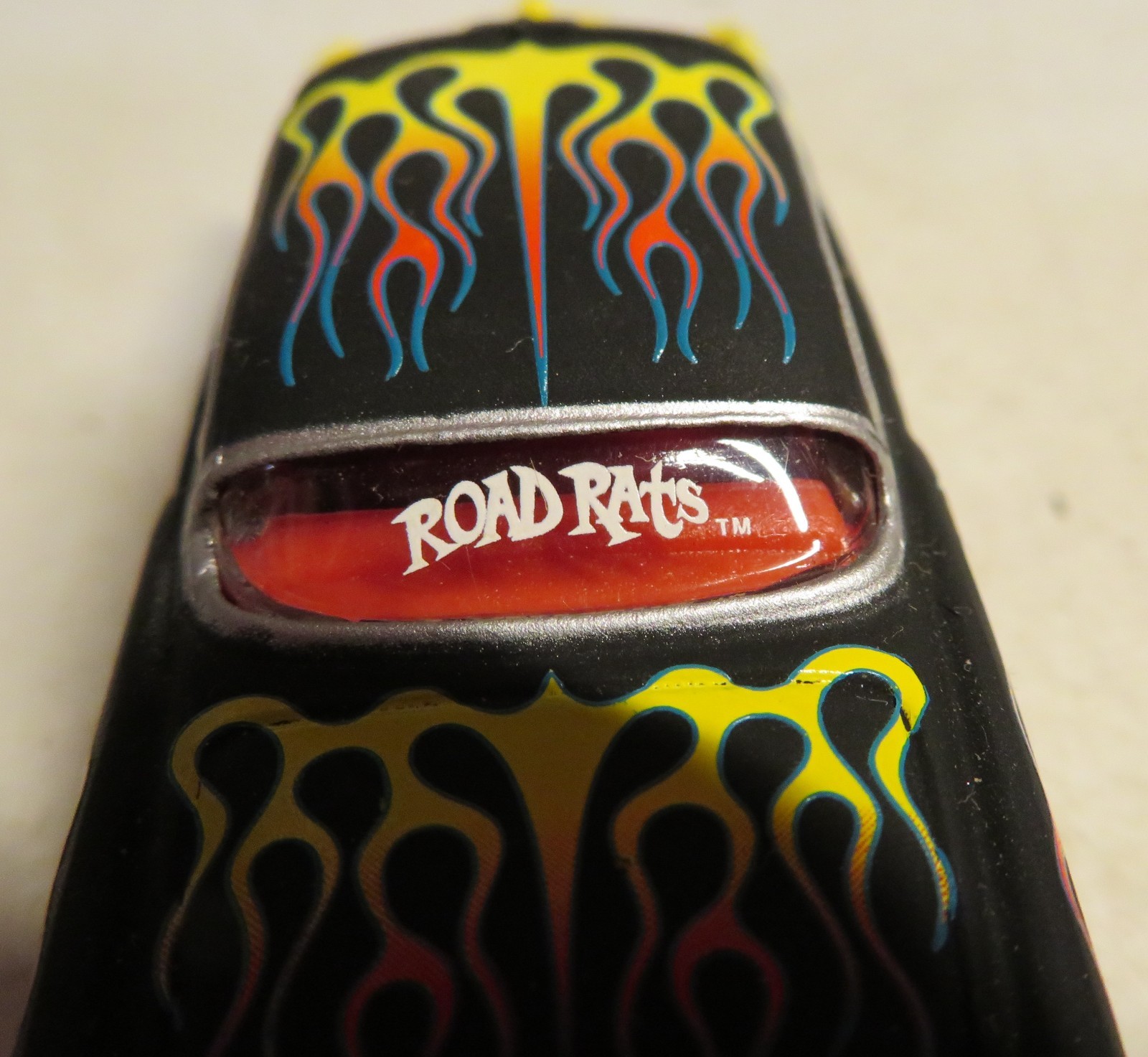 1953 Chevy Bel Air RARE Black w Red Flames Diecast 1/64 ROAD RATS Jada TOYS 2002