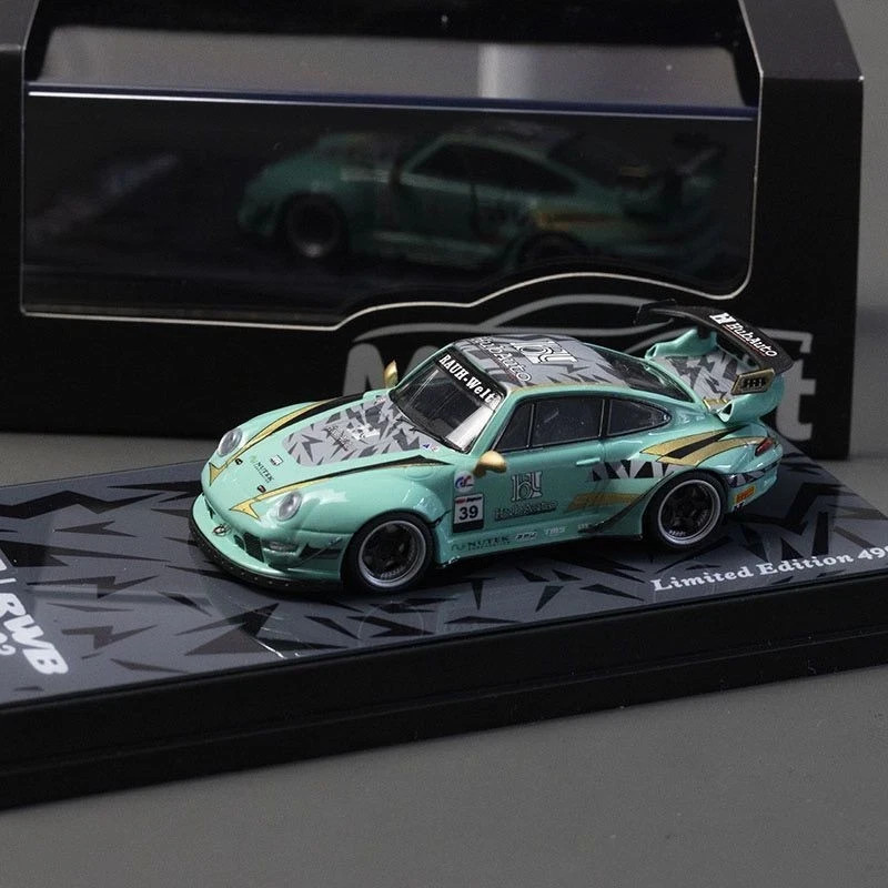 PORSCHE RWB 993 SICHUAN PEPPER LIVERY GREEN 1/64 DIECAST CAR MODEL BY MOTOKIT MK