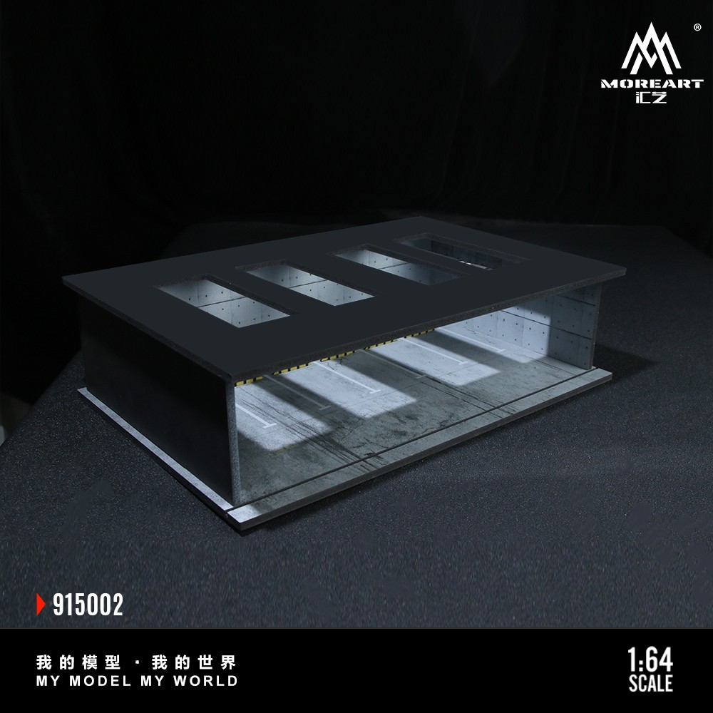 Diorama 1/64 Diecast Car Garage Model LED Lighting Car Display Building Scene US