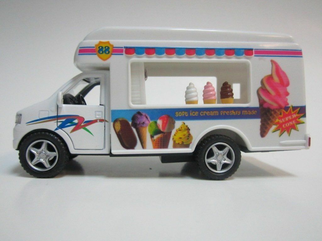 Ice Cream Truck, Diecast Model Toy Car, Kinsfun, 5″