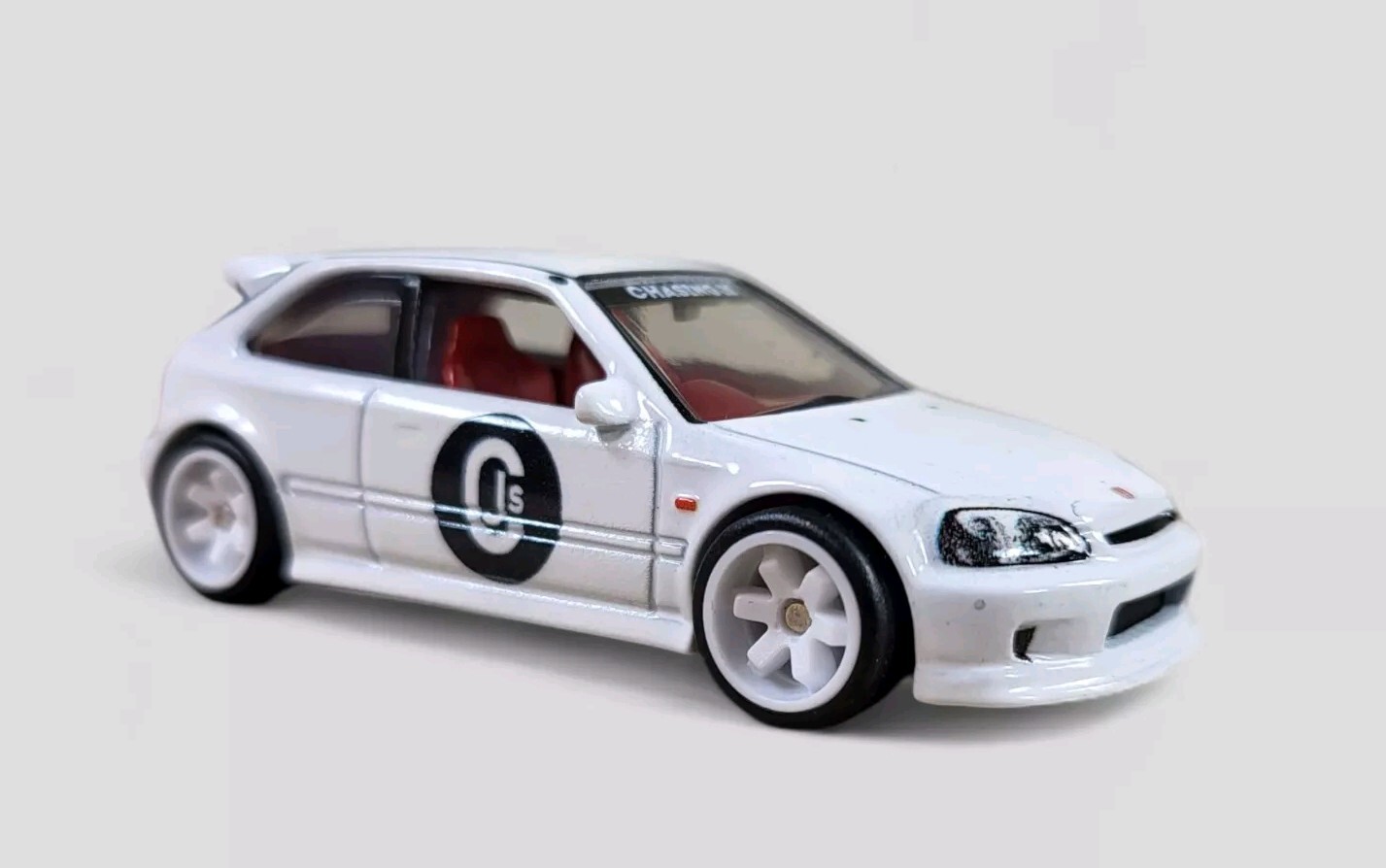 1999 HONDA CIVIC TYPE R Diorama Collectible DieCast Model Car 1:64 White LOOSE