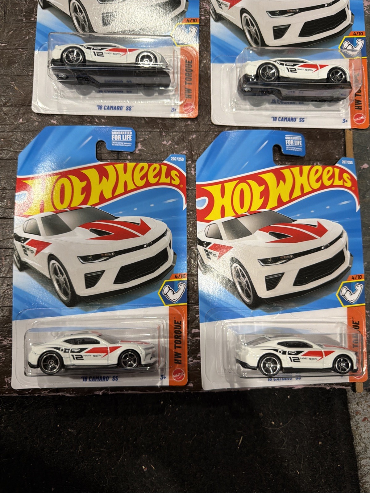 ’18 Camaro SS #207 White/Red/Blk 4/10 Torque 2026 Hot Wheels / 4 Pack