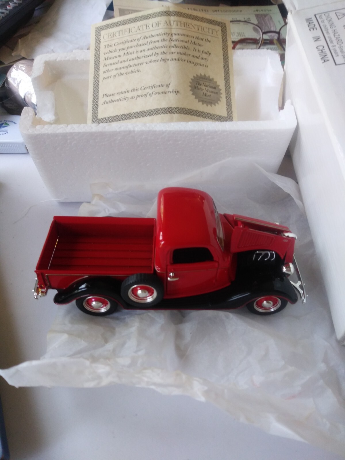 NIOB National Motor Museum Mint 1936 Ford Pickup truck, red; Flathead V-8 ½-ton