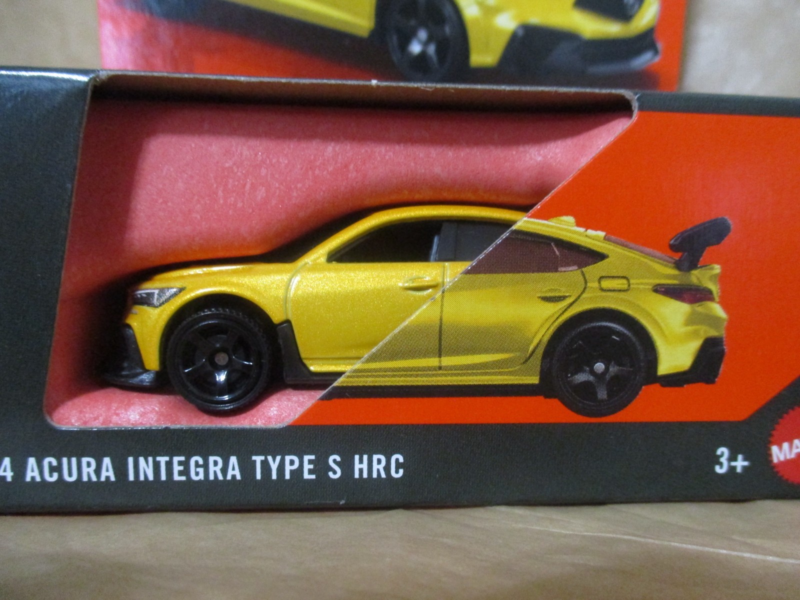 Matchbox Moving Parts 2024 Acura Integra Type S HRC Yellow 1/64 scale diecast