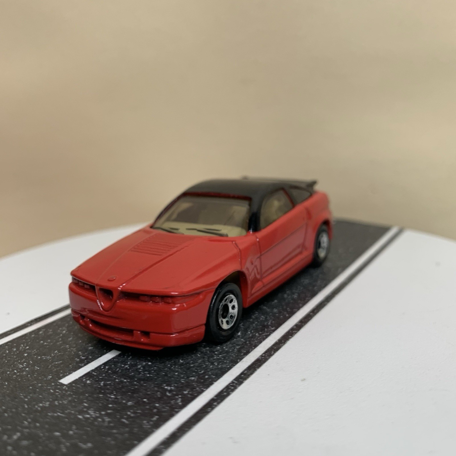 1990 Matchbox Superfast MB 15 Alfa Romeo SZ Red/Black Roof w/Tan Interior 1:64