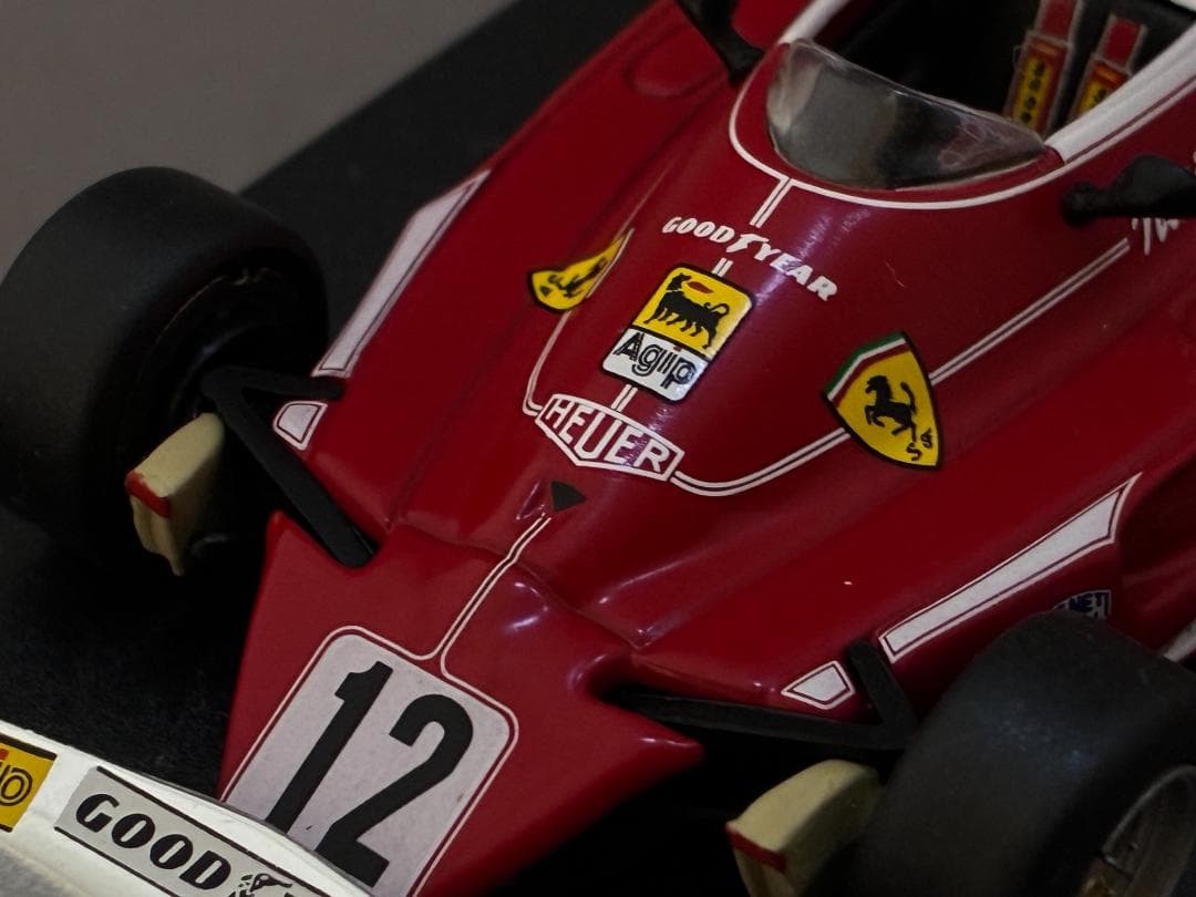 1/43 Ferrari 312T F1 model car, 11cm, detailed markings, used