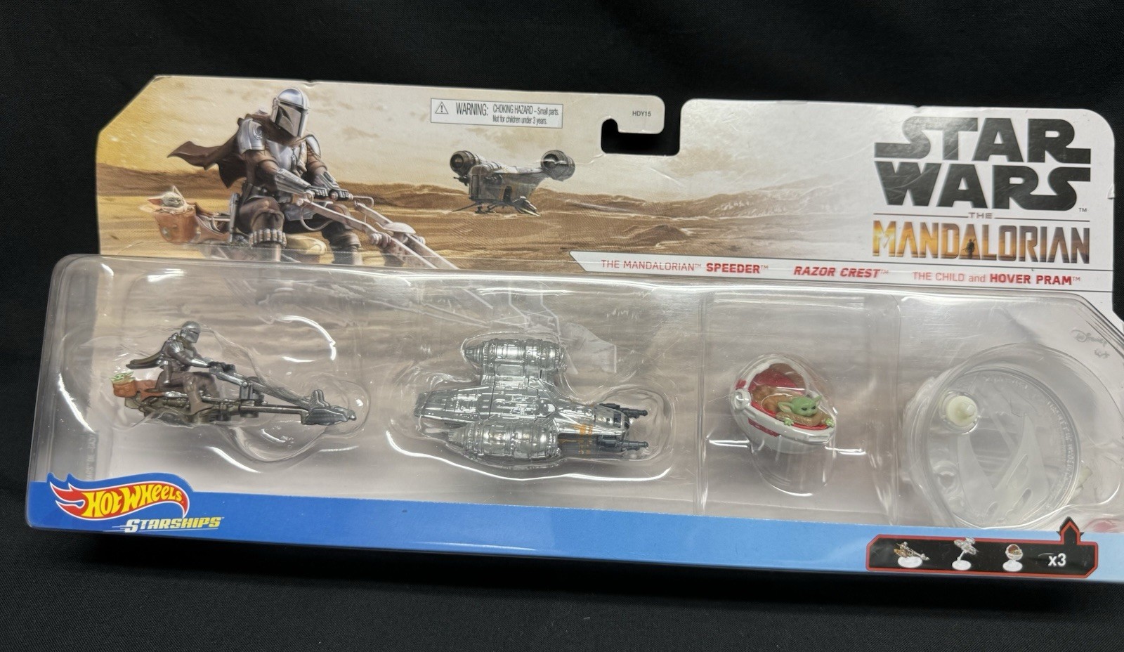 Hot Wheels Star Wars The Mandalorian Speeder/Razor Crest/The Child w/Hover Pram