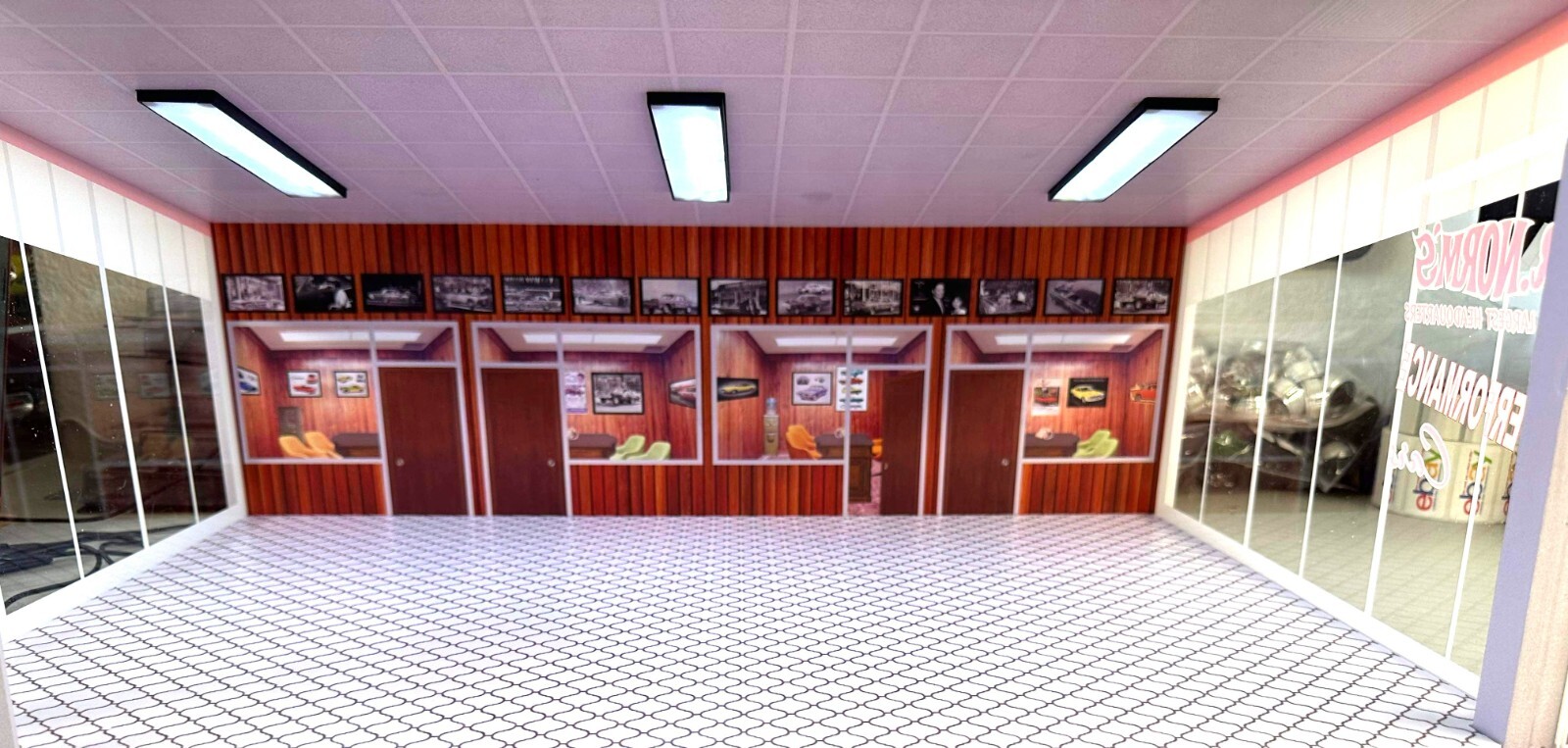 1/18 SCALE, MR. NORMS GRAND SPAULDING DODGE SHOWROOM DIORAMA !