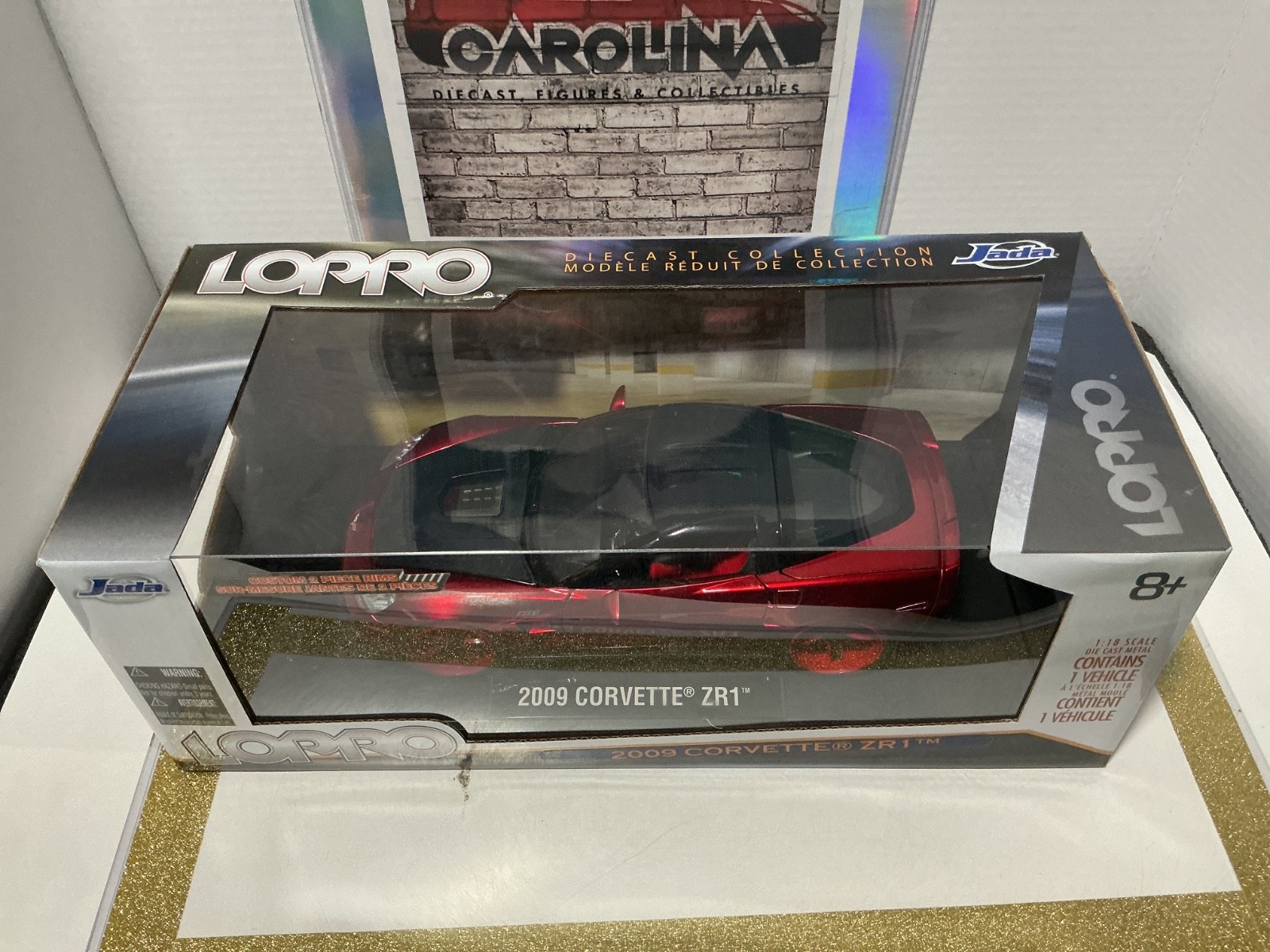 1:18 JADA TOYS LOPRO 2009 CORVETTE ZR1 CHROME RED ON BLACK