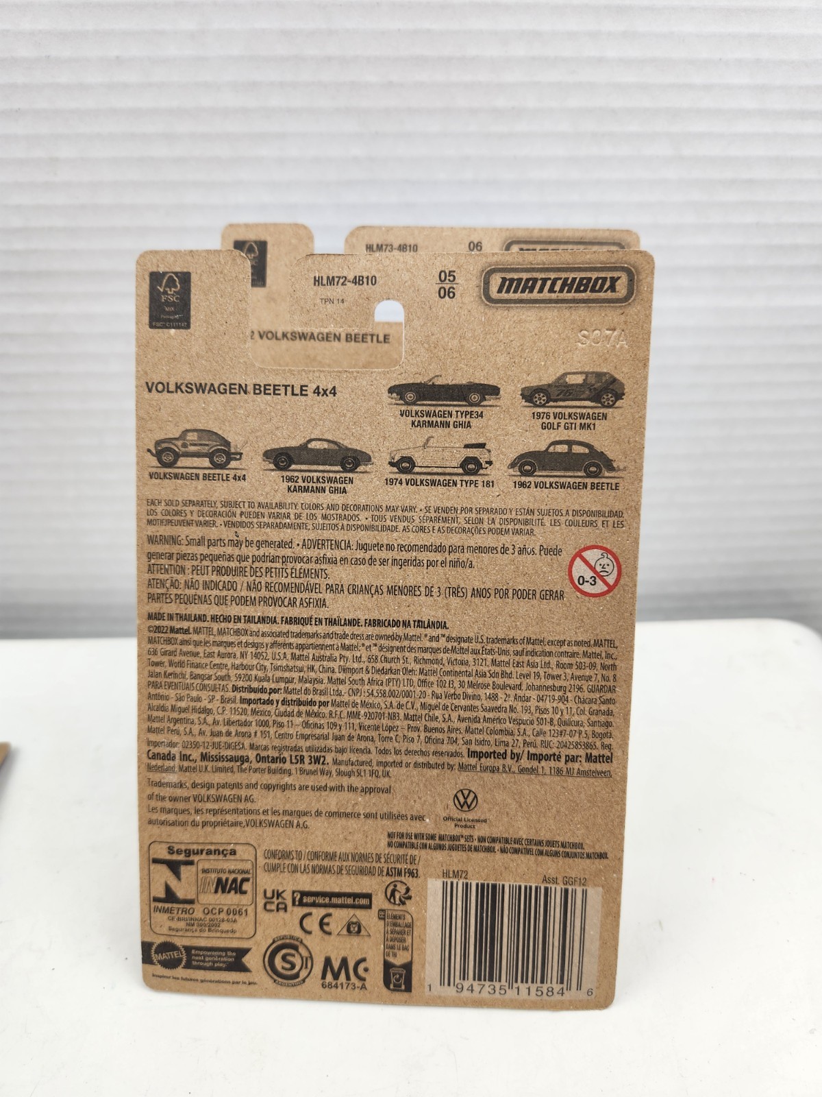 Matchbox 70 Years Lot Of 3 1974 VOLKSWAGEN TYPE 181, 1974 Beetle & 4×4 Beetle