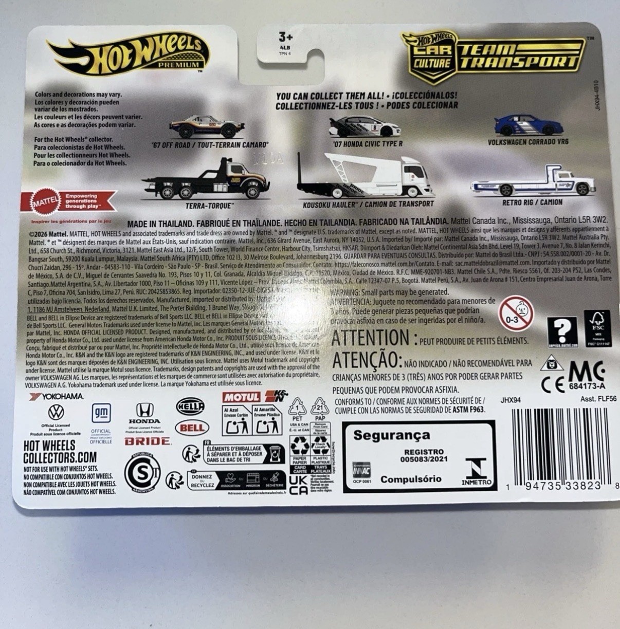 Hot Wheels Team Transport ’07 Honda Civic Type R & Kousoku Hauler # 93