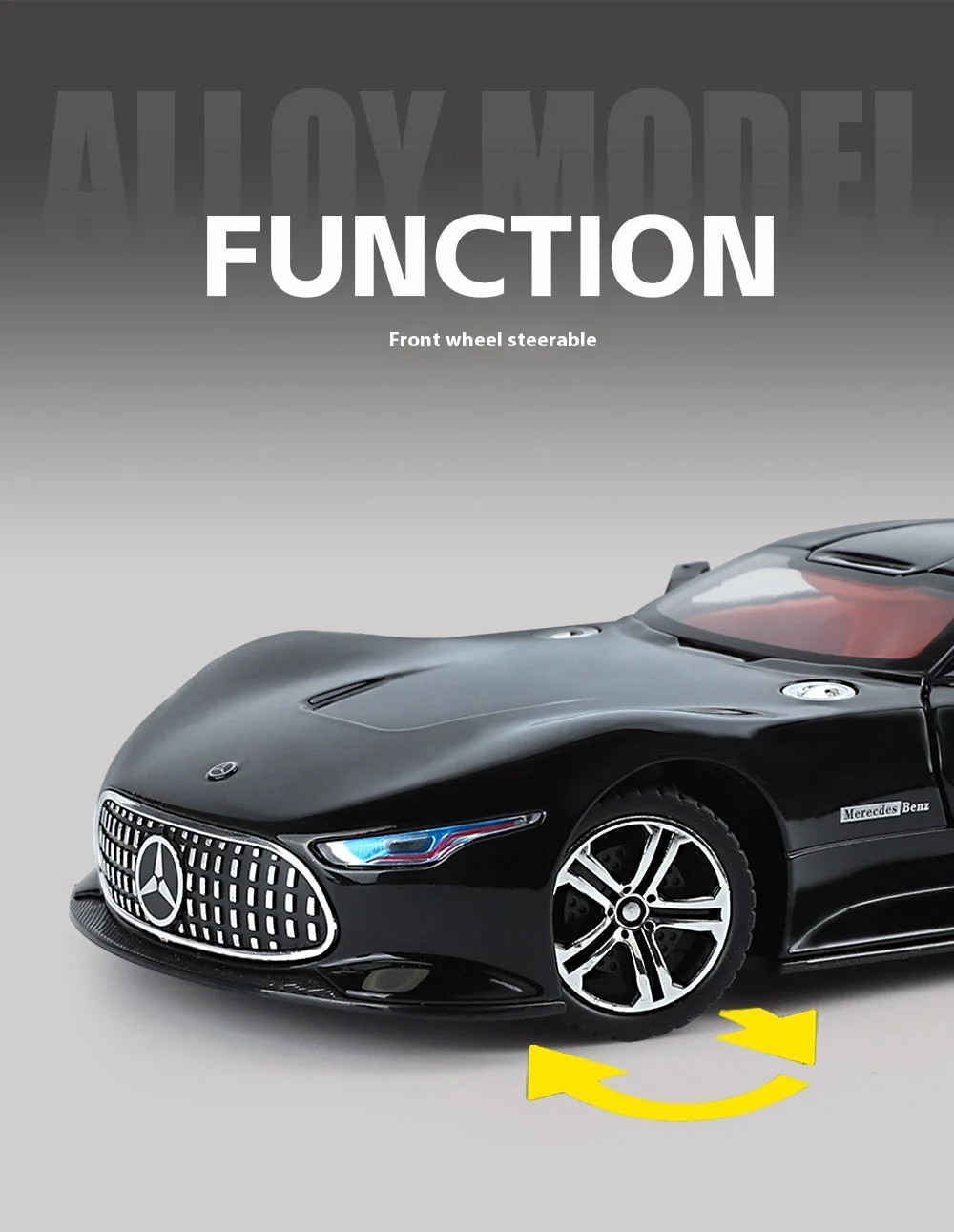 1: 24 Mercedes-Benz AMG alloy model car with sound and light sports car model