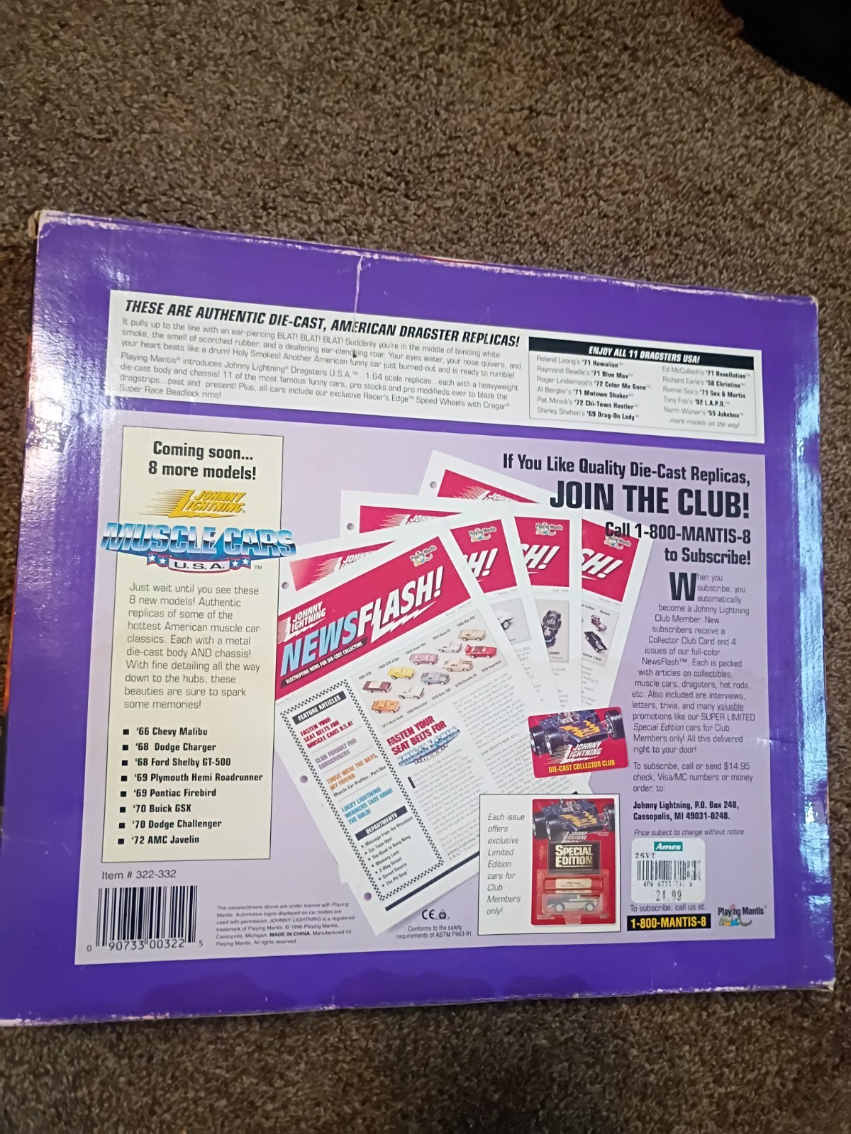 1996 Johnny Lightning DRAGSTERS 10 Car Set ~ Collectors Edition ~ NIB Sealed