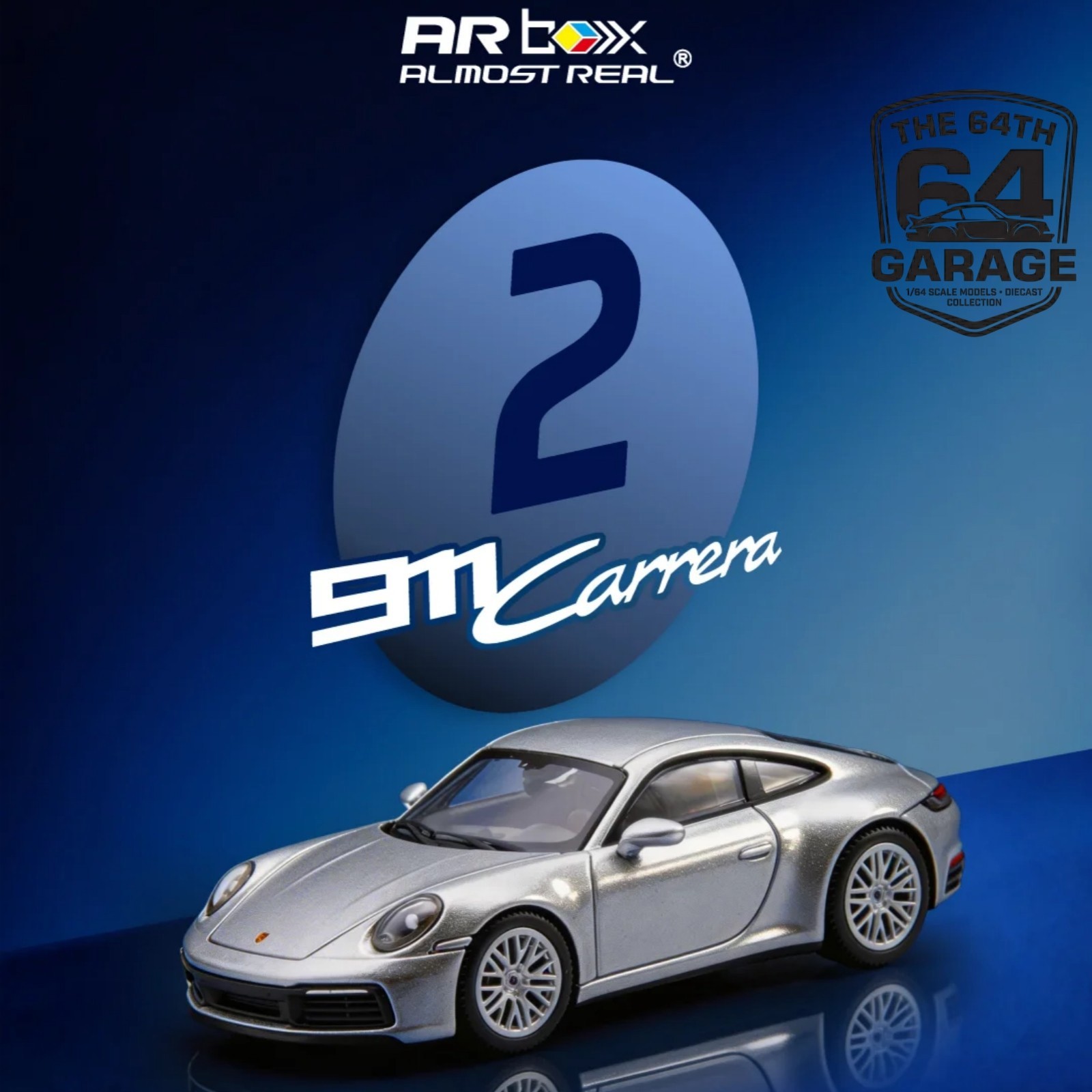 2026 Almost Real 1/64 Porsche 911 Carrera 992.1 GT Silver Metallic Diecast Model