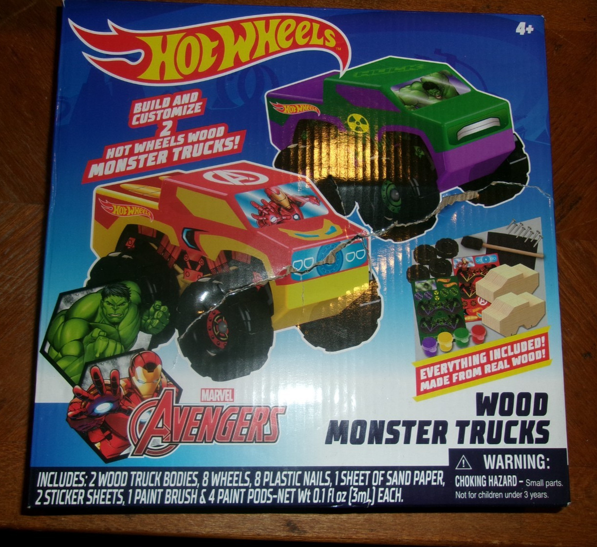 Hot Wheels Tara Toy 2pk Wood Racer – Hulk/Iron Man (58788) BRAND NEW