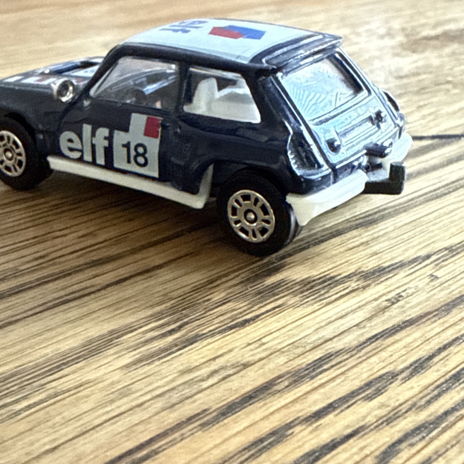 Corgi Renault 5 Turbo Elf Car #18 Blue 10 Spoke Wheels Made in United Kingdom