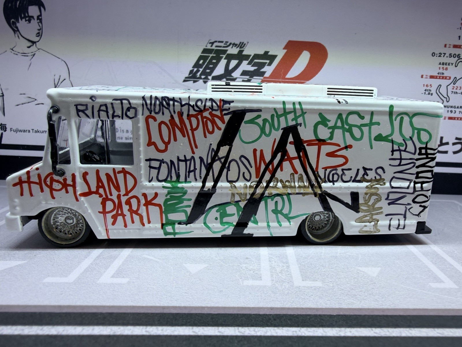 Food Truck MIJO 1:64 Die-cast American Diorama California Graffiti Taco Truck