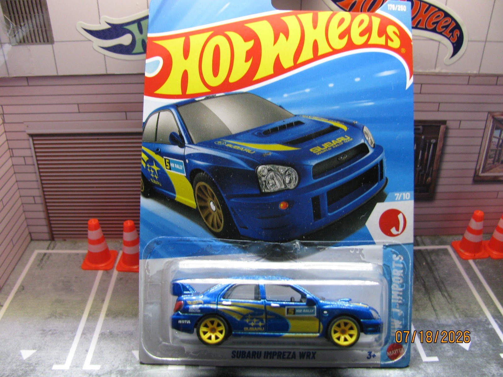 2026 Hot Wheels Blue Subaru Impreza WRX, w/Real Riders Wheel Swap