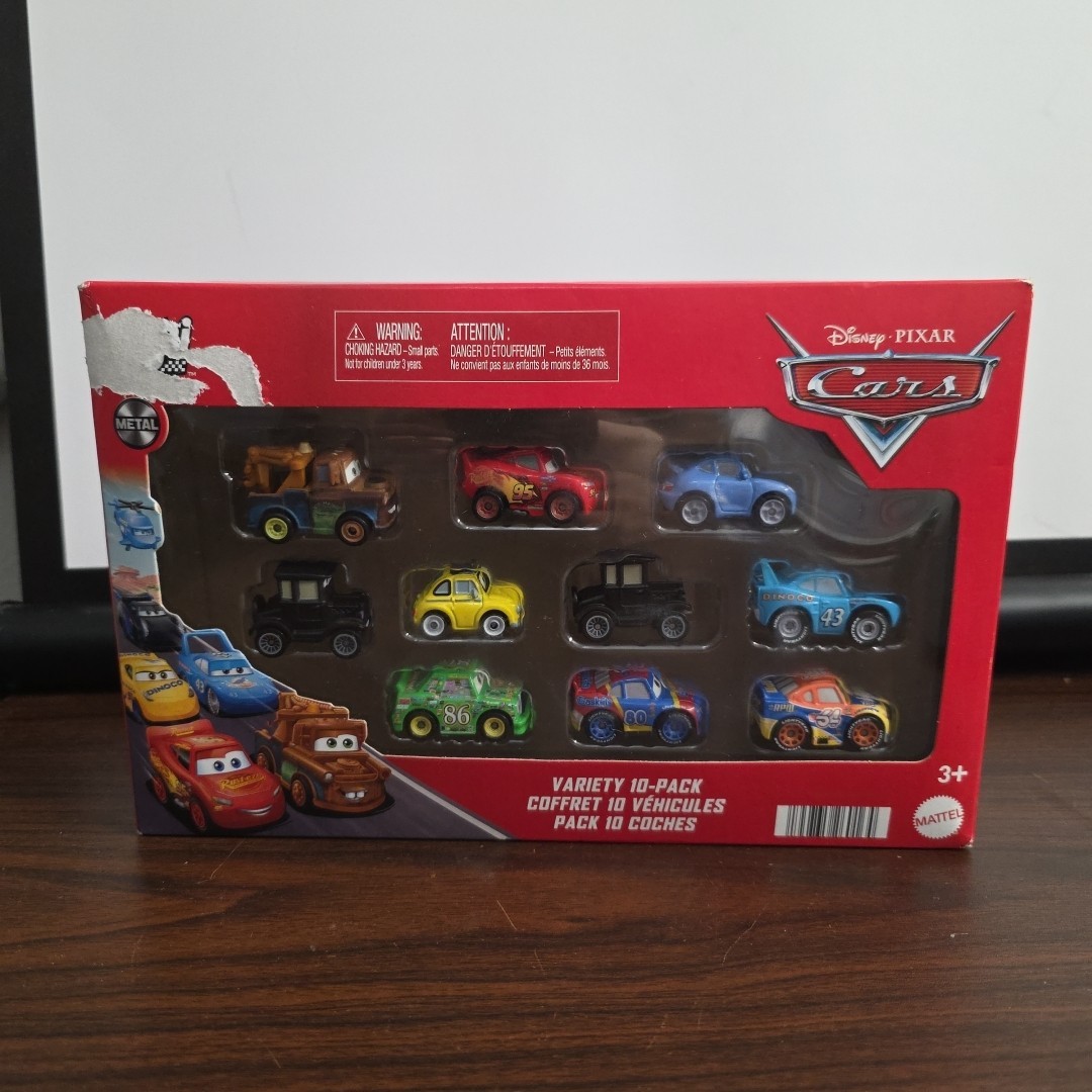 Disney Pixar Cars Mini Racers 10 Pk Lighting McQueen The King Mater Chick Hicks