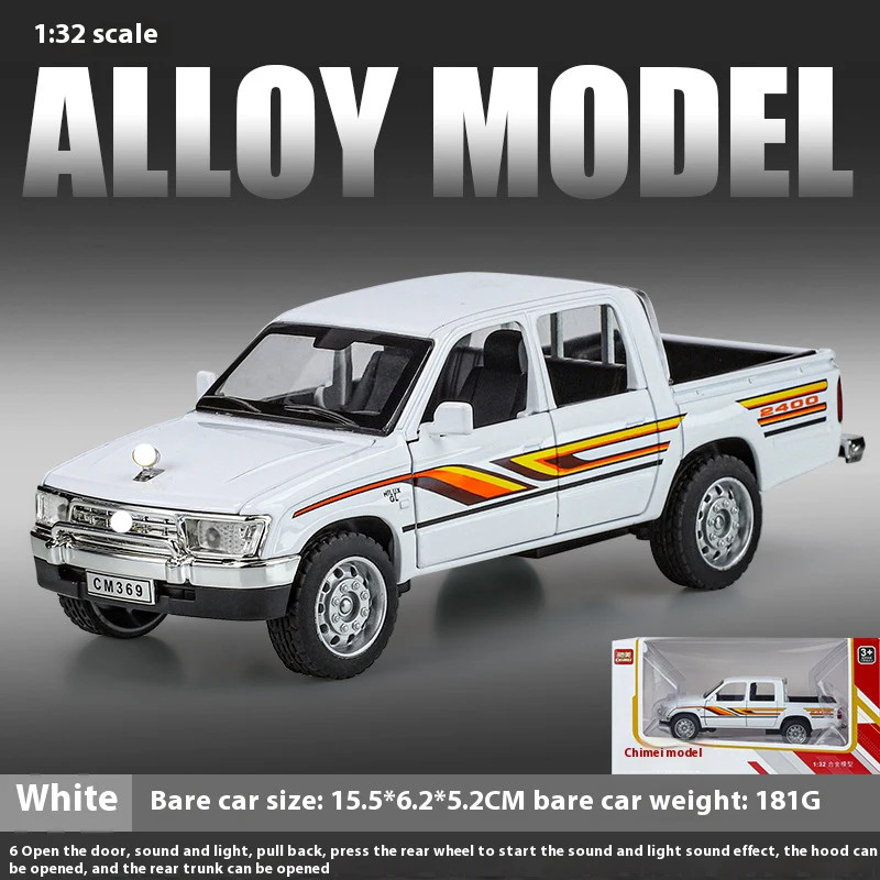 1:32 Toyota Hilux Alloy Model Off road Pickup with Sound and Light Diecast Toy