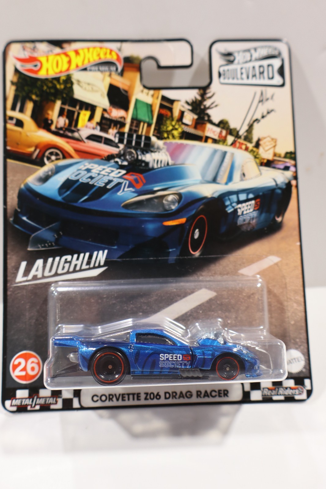 2021 HOT WHEELS 1:64 PREMIUM BOULEVARD #26 BLUE ’12 CORVETTE Z06 DRAG RACER