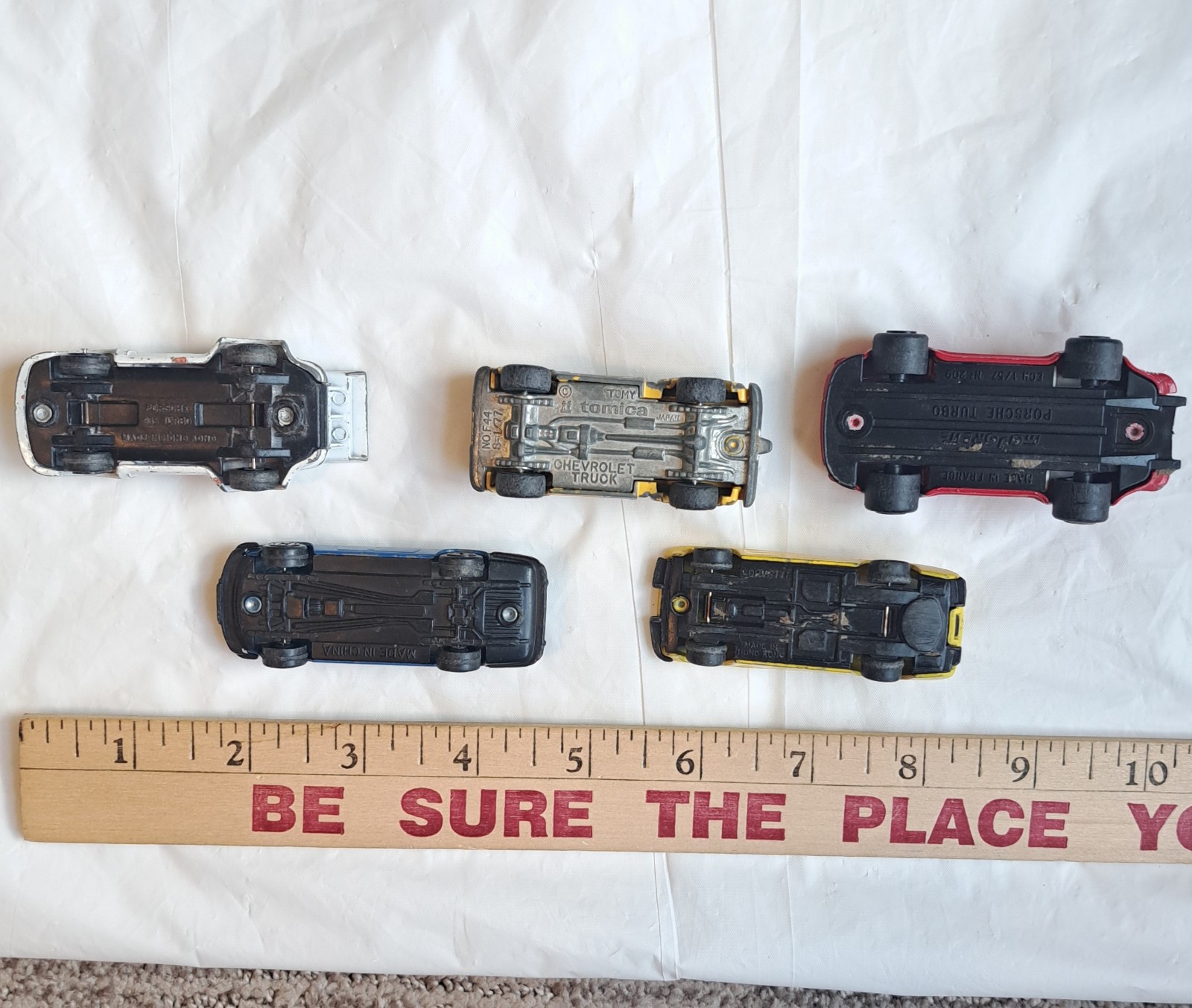 Vintage Lot of 5 Various Brands Cars Diecast 1:64 Mixed Models Loose Collection