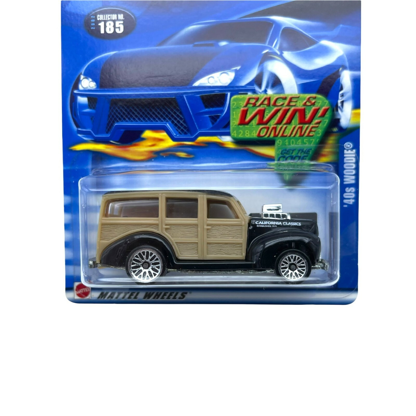 Hot Wheels 1940’s ’40’s Woodie Black/Tan Diecast 1/64 California Classics #185