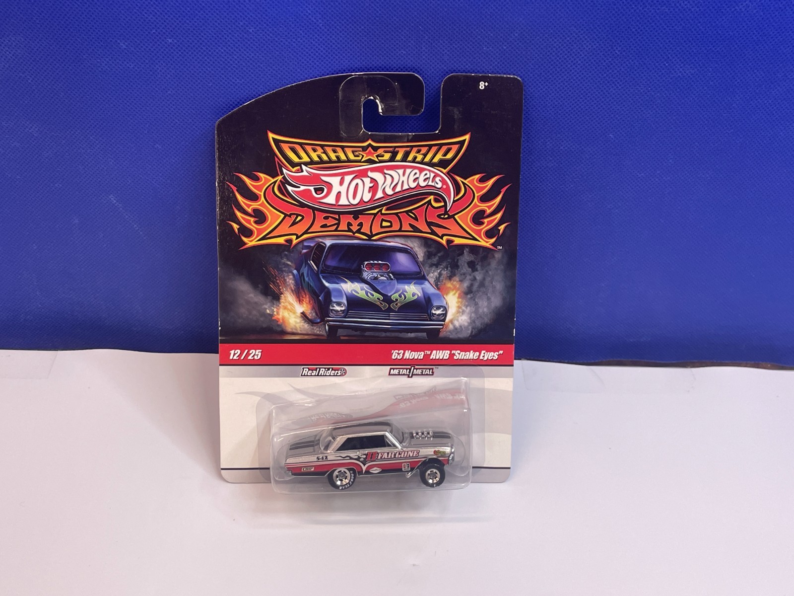 HOT WHEELS 1/64 SCALE DRAG STRIP DEMONS 1963 CHEVY NOVA AWB SNAKE EYES