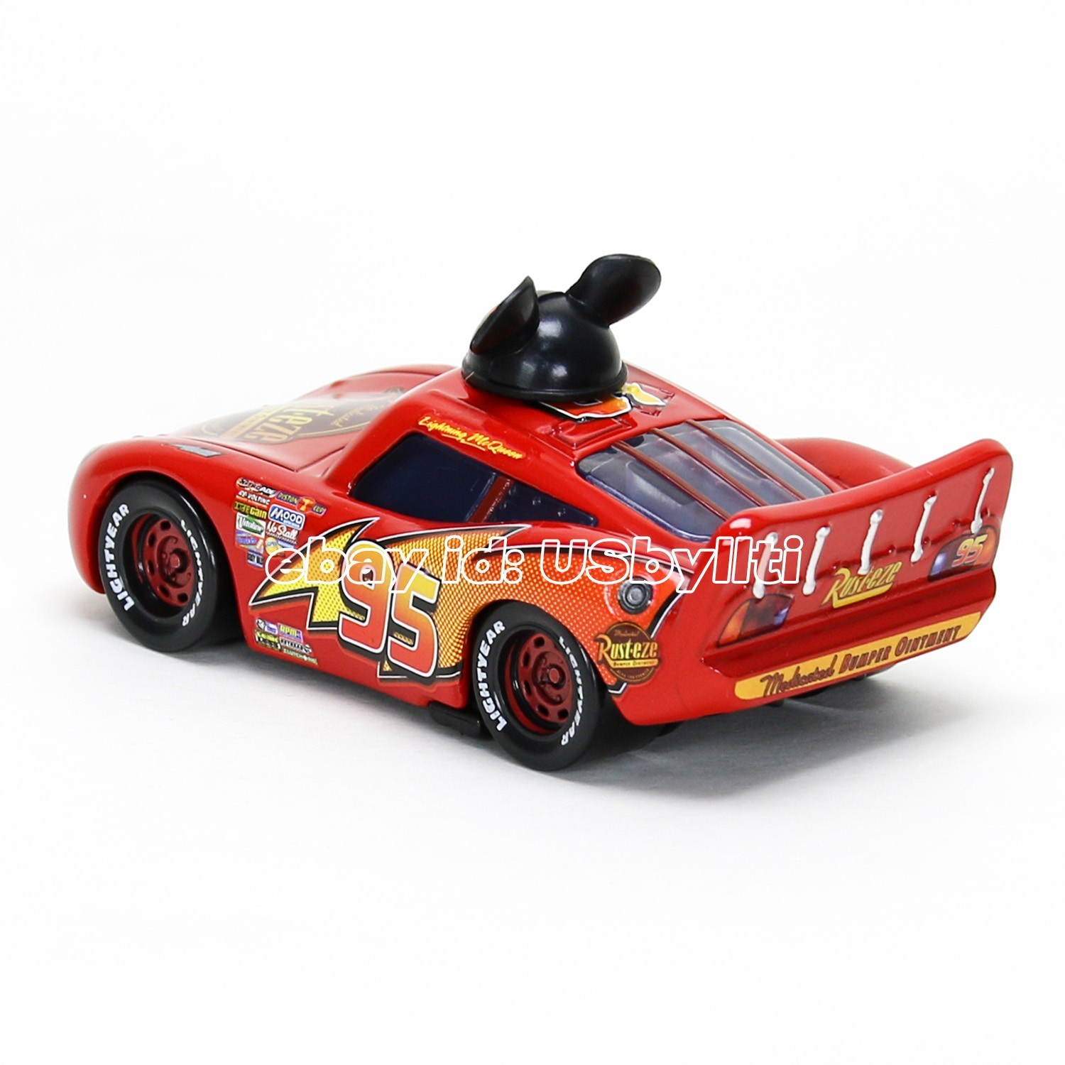 Disney Pixar Cars Mickey Lightning McQueen 1:55 Metal Diecast Car Toy, NEW Loose