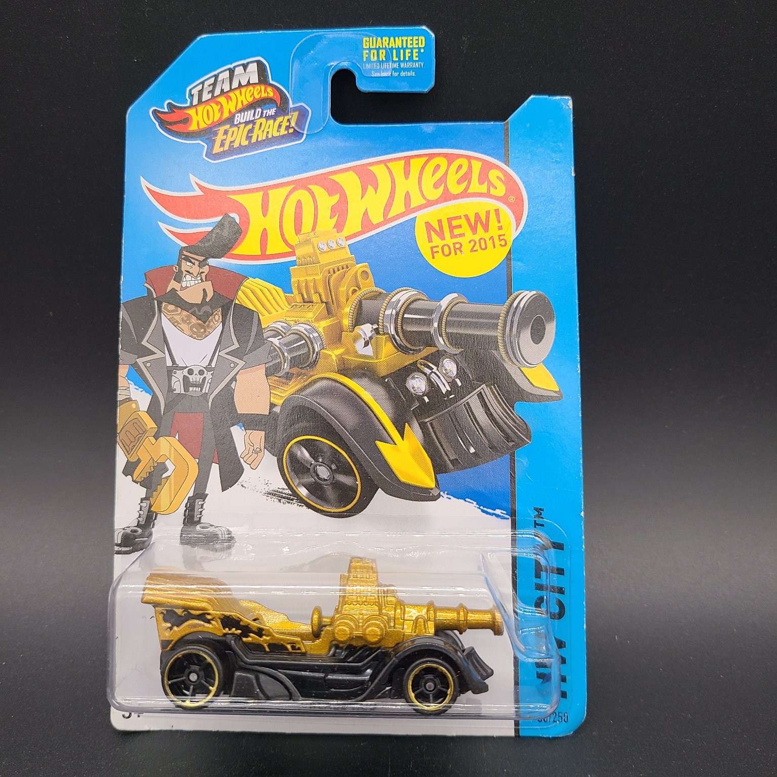 Hot Wheels Grease Rod 2015 HW City 1:64 Gold Black Steampunk Cannon Diecast Car