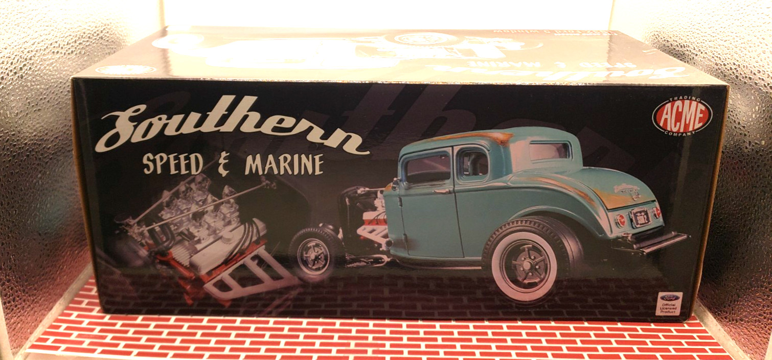 FORD 1932 SOUTHERN SPEED MARINE 5 WINDOW COUPE 1/18 ACME #A1805012 RARE HTF