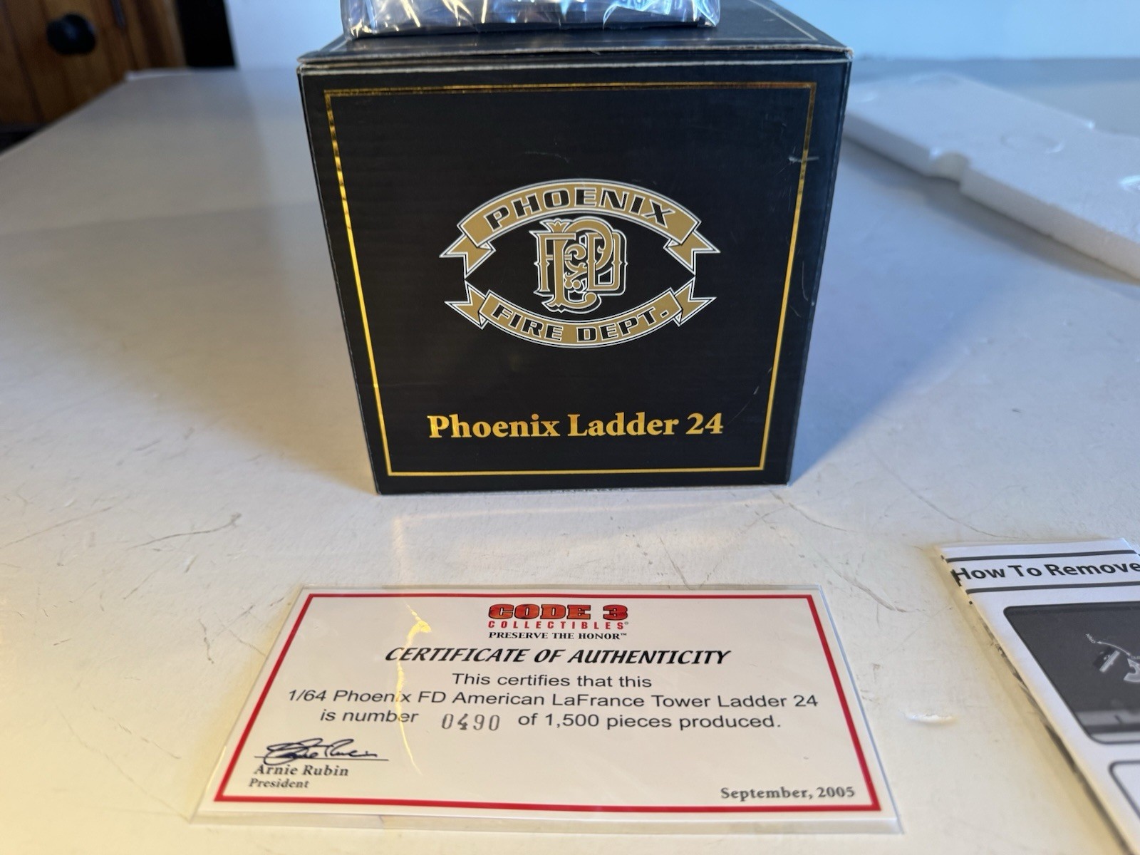 Code 3, 1:64 Die-Cast Phoenix Fire Dept American LaFrance Tower Ladder #12744 MB