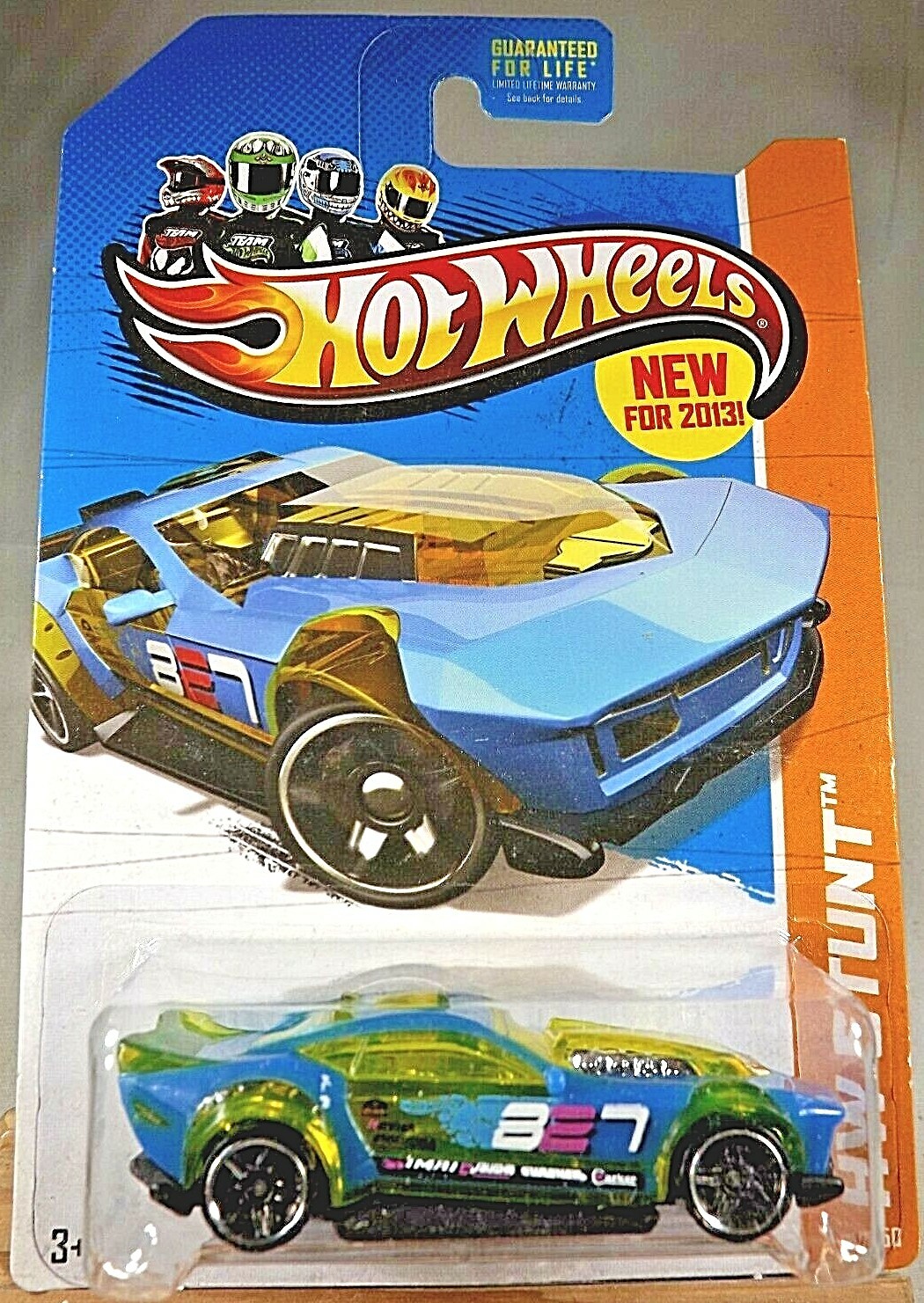 2013 Hot Wheels #85 HW Stunt Drift Race DRIFT ROD Transparent Blue/Yellow Varia