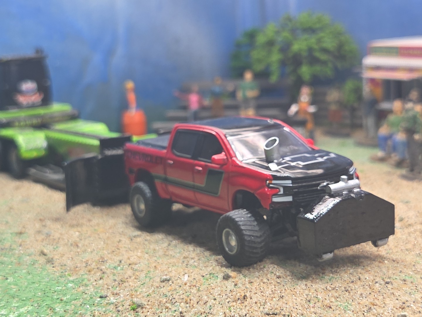 CUSTOM BUILT 1:64 4×4 GreenLight 2020 PULLING TRUCK puller Chevy CHEVEROLET Ertl