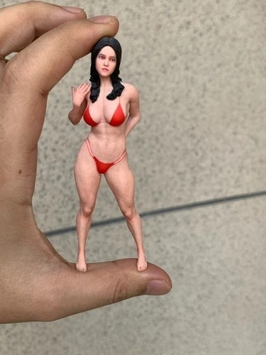 Miniature Figure Scene Props 1/18 Bikini Muscle Anime Girl Diorama Resin Sculpt