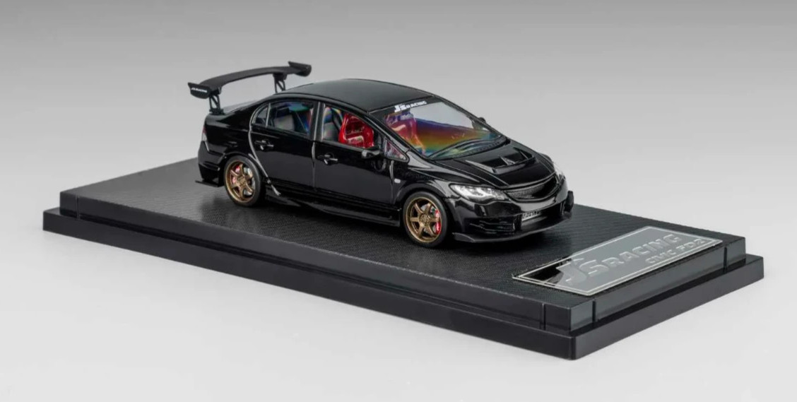 1/64 HONDA CIVIC FD2 J’s Racing W/Interior/Engine Model Car -BLACK-