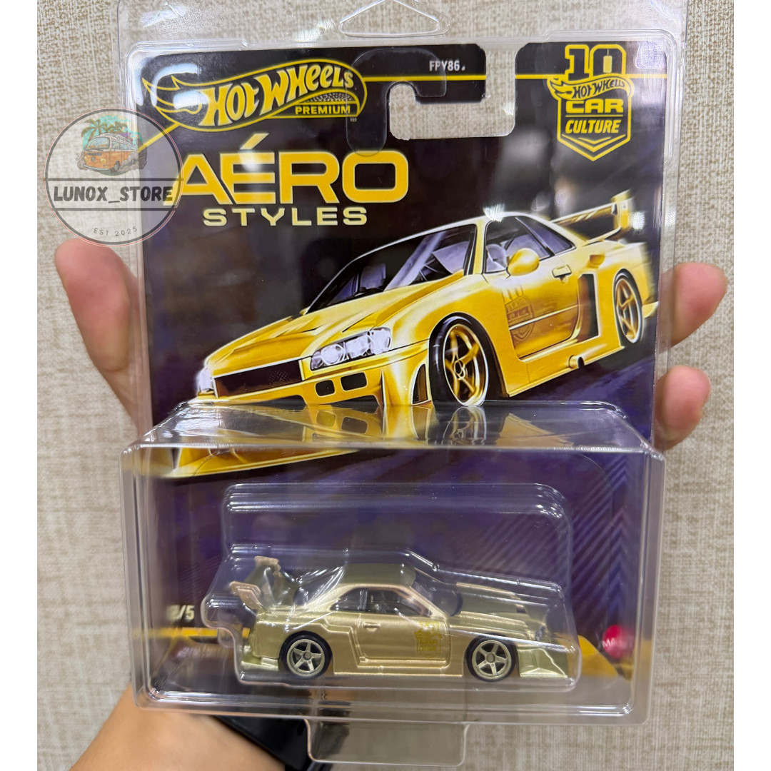 Hot Wheels Aero Styles Gold LBWK LB-ER34 Super Silhouette [Custom CHASE Diecast]