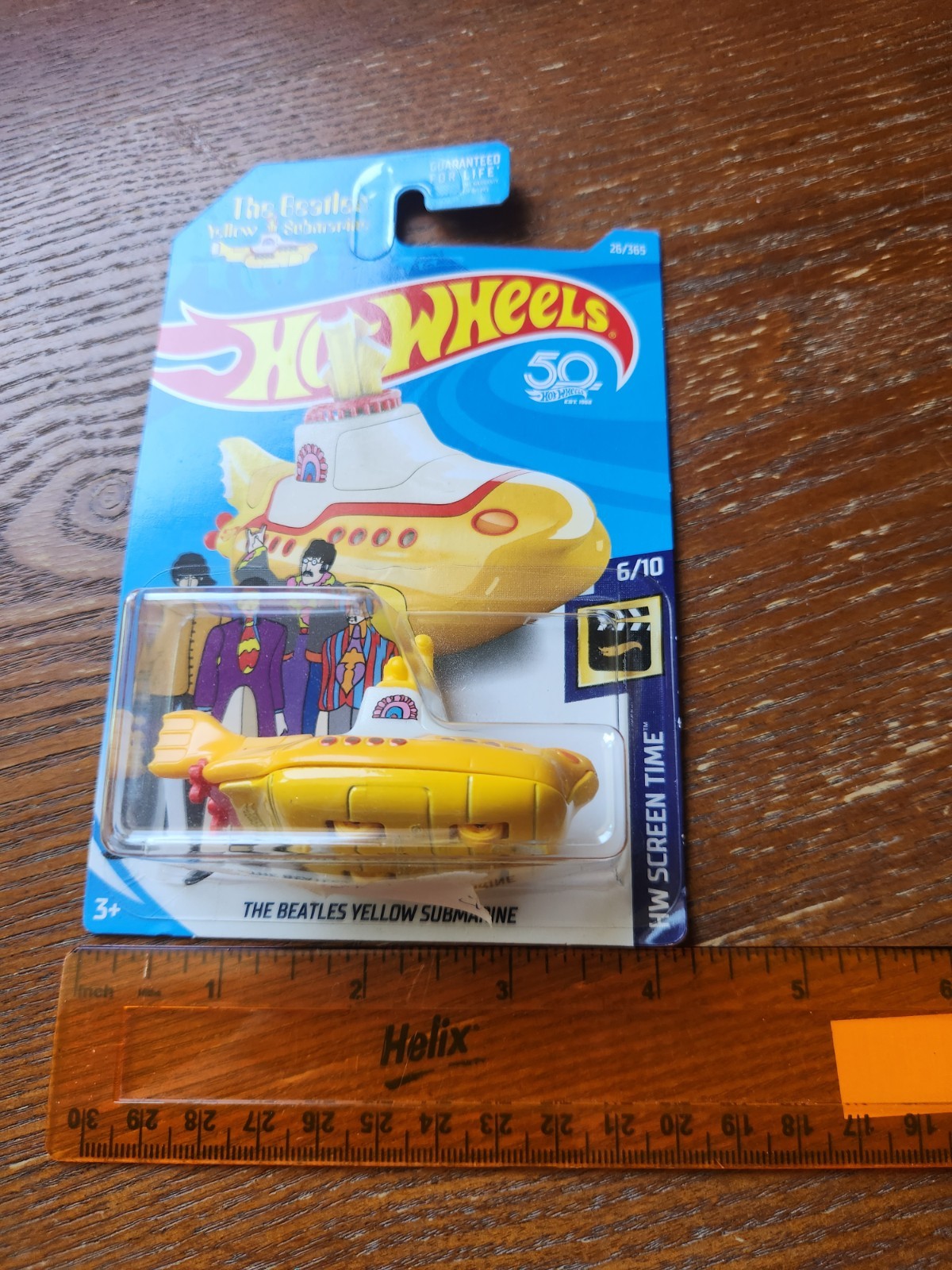 Hot Wheels Beatles Yellow Submarine Toy Car New in Package HW Screen Time 2017
