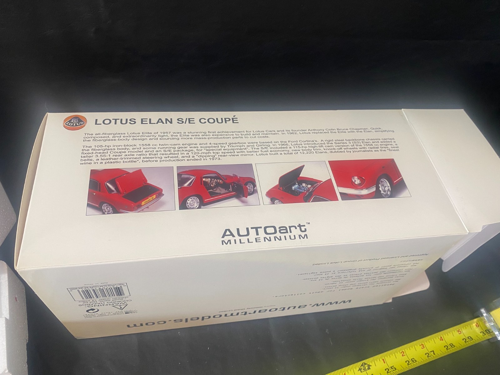 AUTOart Millenium 1:18 Lotus Elan S/E Coupe RED diecast car