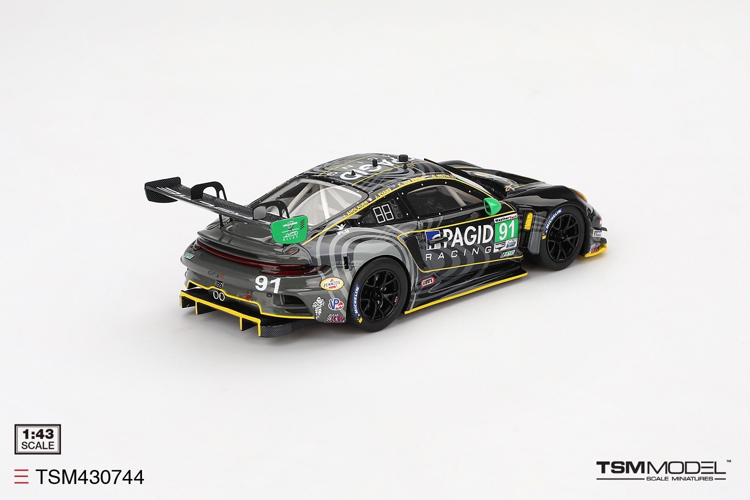 TSM-Model 1:43 Porsche 911 GT3 R #91 GTD Kelly-Moss with Riley 2023 IMSA Daytona