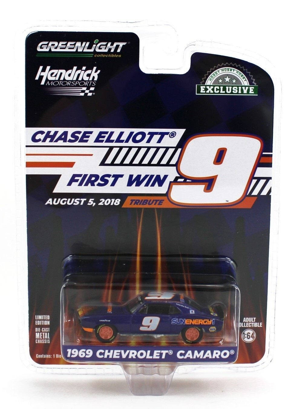 1:64 Greenlight *HENDRICK FIRST WIN TRIBUTE* 1969 Chevy Camaro CHASE ELLIOTT #9