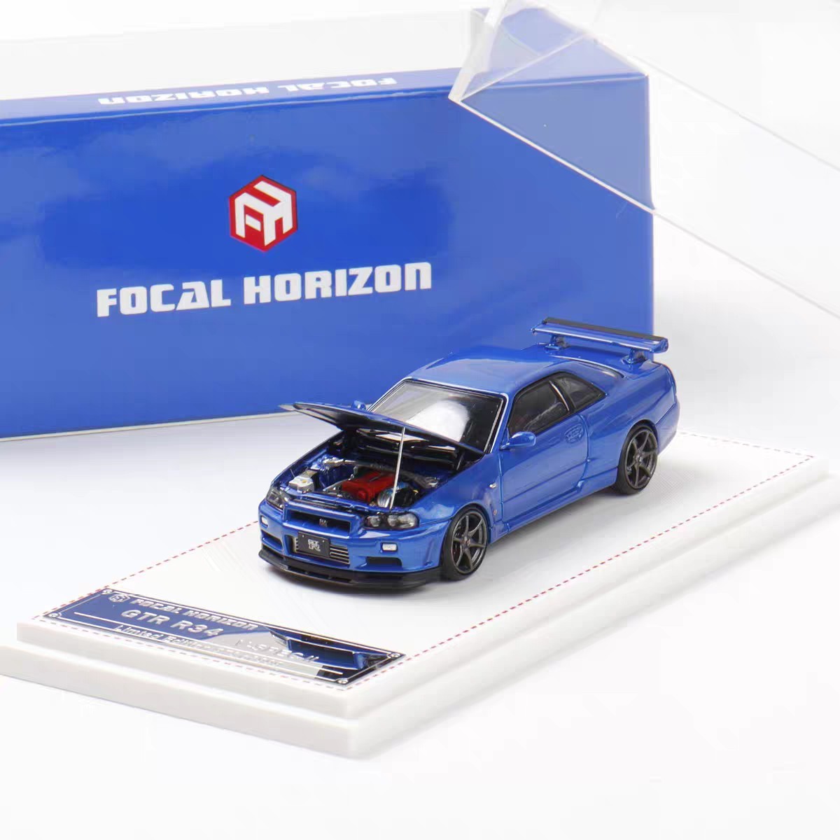 Focal Horizon Nissan GT-R R34 V-SPEC-II Blue LTD 999PCS ONLY 1:64 Car Model