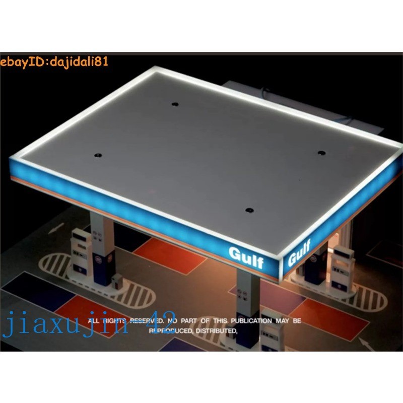 1/64 Diorama City Gas Station Model Car Garage LED Lighting Scene Display Model
