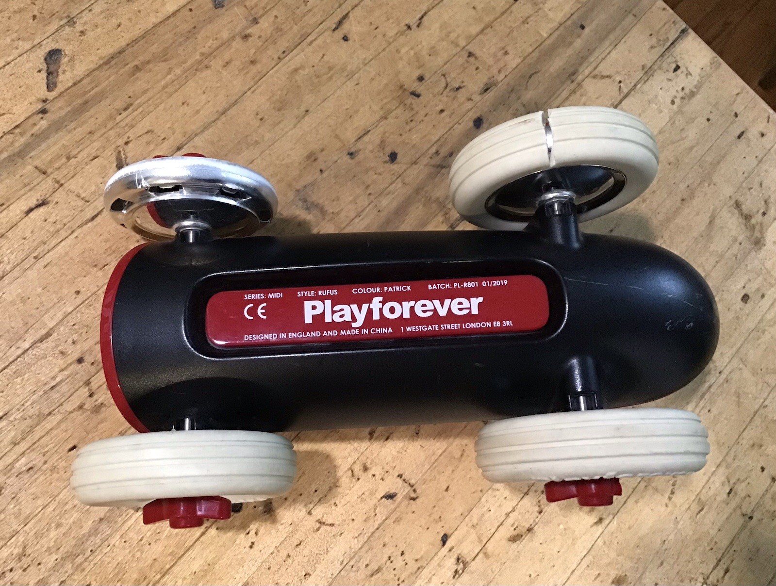Playforever Rufus Patrick Toy Car Red Dog Racer Vintage Style #3 Push Toy