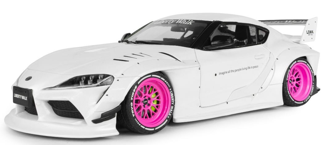 SOLIDO,TOYOTA GR Supra Liberty Walk Body Kit 2025 White and Pink, 1/18, SOL18…
