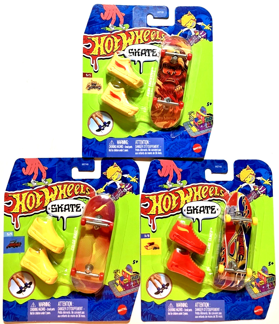 Hot Wheels ~ SKATE ~ Fingerboard Skateboard ~ 3 SERIES ~ Lot Of 3 ~ BRAND NEW