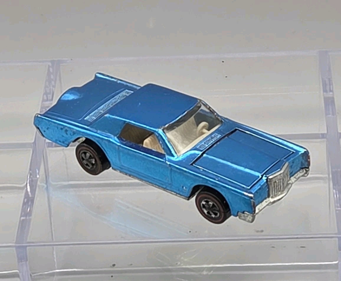 VTG Hot Wheels Redline 1968 Custom Continental Mark lll Blue USA