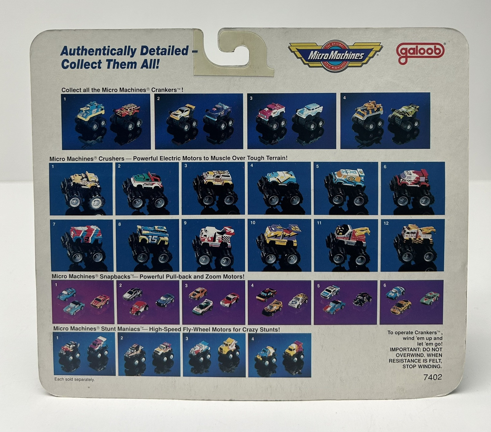 1990 Micro Machines Crankers Collection #4 Wind-Up Power-APC & 65’ Mustang (NEW)