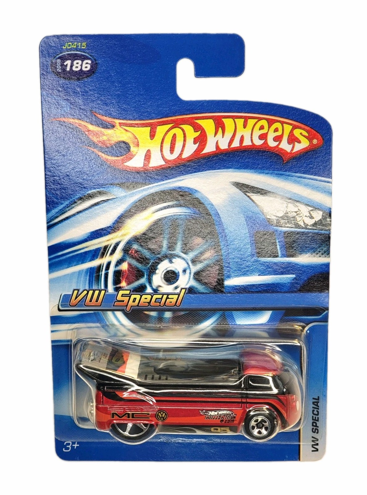 1/64 Diecast 2005 Hot Wheels Volkswagen Drag Truck, Red/Black, VW SPECIAL #186