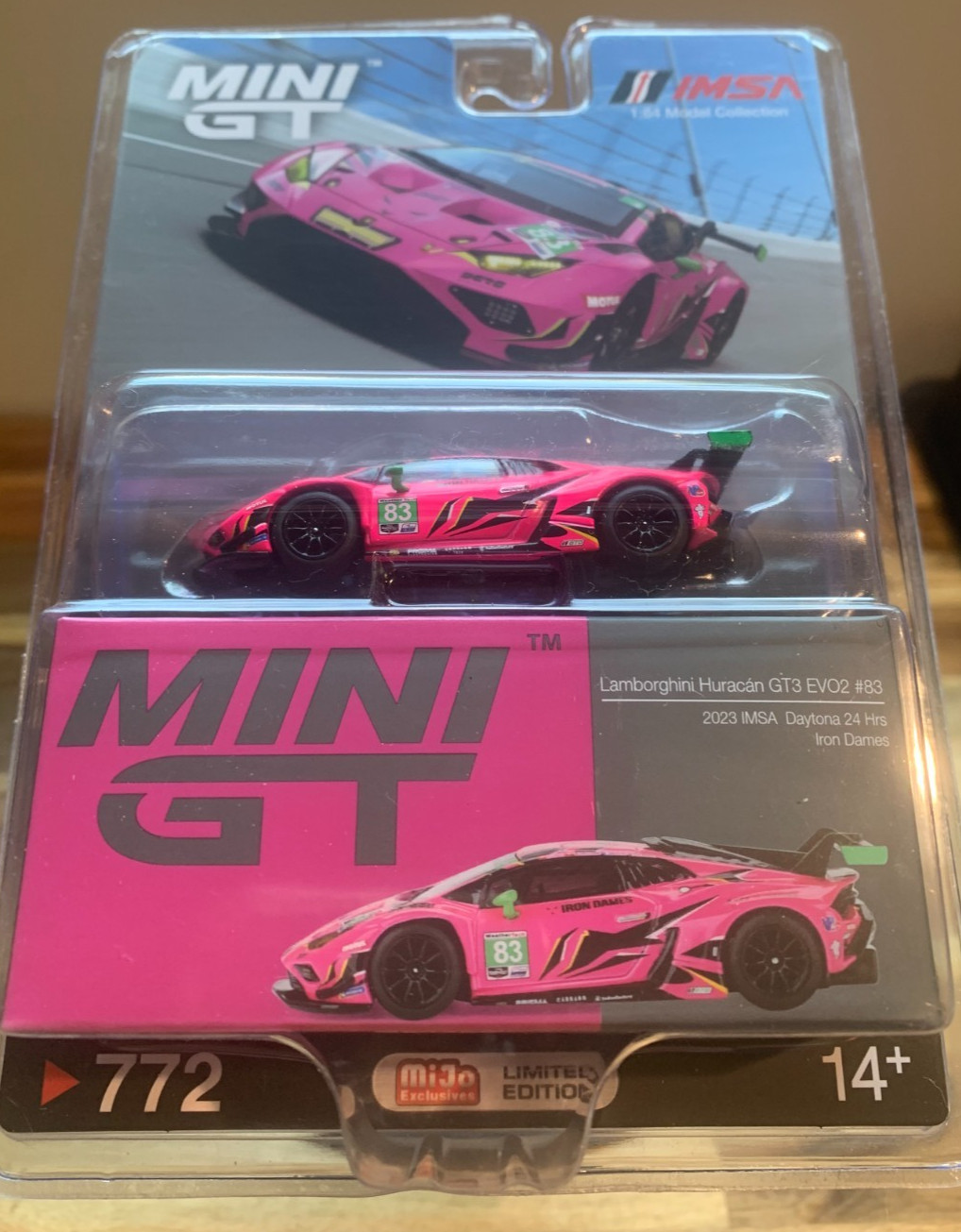 Mini GT, IMSA 1/64, Lamborghini Huracan GT3 EVO2, #83, Iron Dames, Free Ship